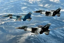 Poster, Many Sizes; F-16 Fighting Falcons Over The Alaska Range