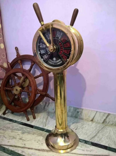 43" Nautical Brass Ship Engine Telegraph Antique Collectible Telegraph Decor New - Afbeelding 1 van 4