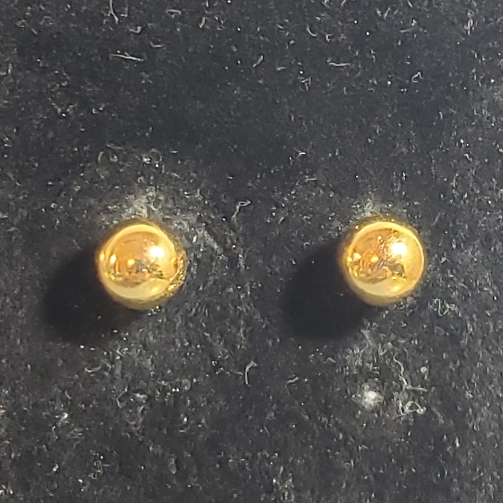 Studded Ball Earrings Gold Tone Retro Mid Century Modernist Boho Pierced 0.25