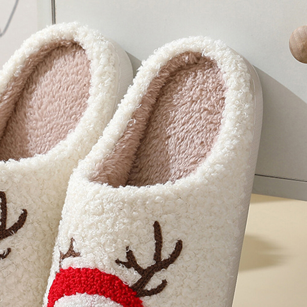 SAOLA Pantofole da interno sfocate natalizie suola spessa alce forniture per la casa (44 45).