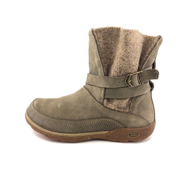 Chaco Hopi Sandstone Gray Leather Wool Winter Ankle Boots Womens Size  EUR 37