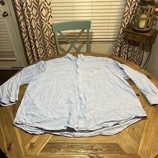 MENS CHAPS Blue SZ 4XB/4TF BUTTON Front Long Sleeve Dress Shirt