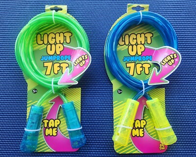 Two (2) Light Up Jump Ropes - 7 Ft - Lights Up - Tap Me