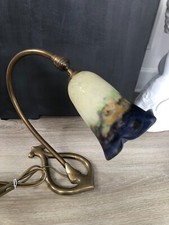 Ancien pied lampe bronze XIXéme art & craft pate verre MULLER