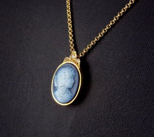 Anhänger Gold 585 14k Brillant Kamee & Kette 333 Gold - nostalgisch schön Achat 