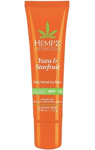 hempz yuzu & starfruit daily herbal lip balm spf 15