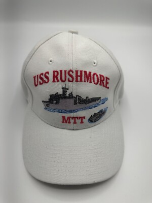 The Corps USS Rushmore MTT Logo White Baseball Cap Hat One Size