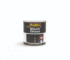 Rustins Quick Dry Black Gloss Paint 250ml/500ml/1L.  For Indoor & Outdoor Use.