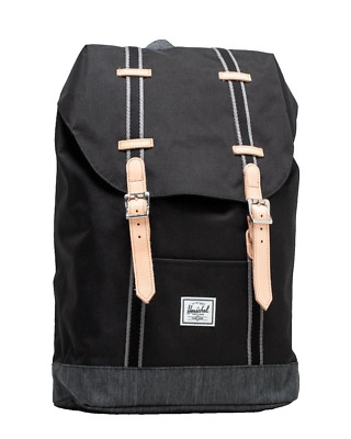 HERSCHEL Retreat Backpack Standard 19.5L 15'' Laptop Sleeve Black/Denim Gray NWT