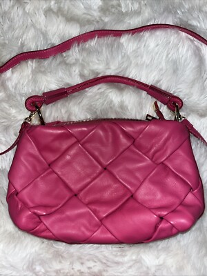 Valentina Fiore Hot Pink Handmade Italian Leather Crossbody Bag