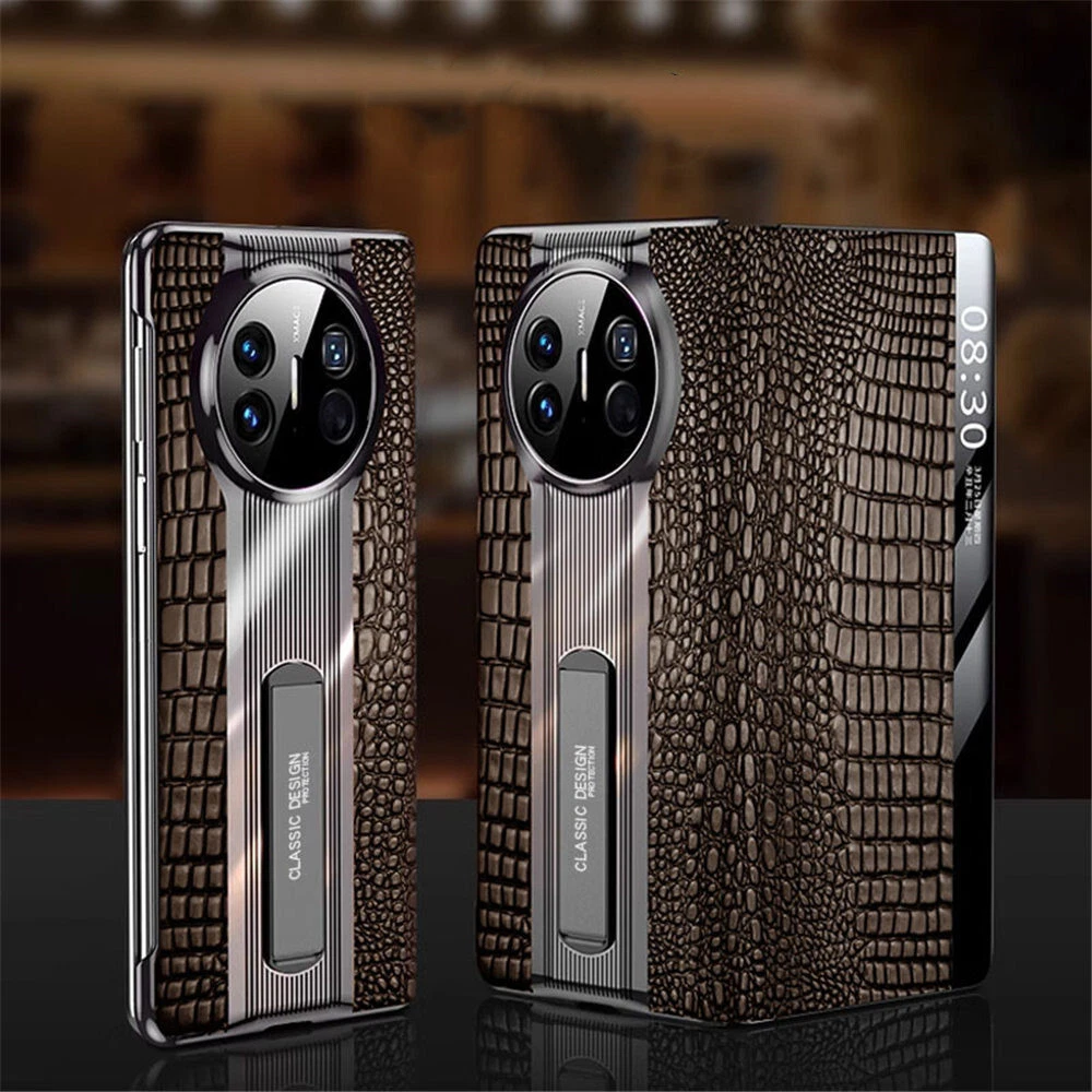 Genuine Cowhide Leather Magnetic Flip Case For Huawei Mate X5 X3 Bracket Cover - Picture 3 of 17