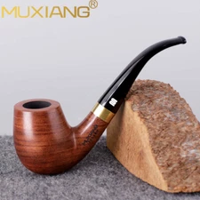 MUXIANG 9mm Filter Rosewood Tobacco Pipe Wooden Billiard Smoking Pipe Bent Stem