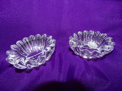 Paire de salerons en cristal avec 1 cuillère - Photo 1/3