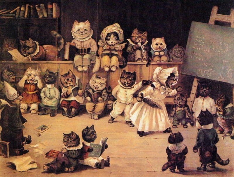 Mrs. Tabithas Cats Academy  :  Louis Wain : 1896 :  Archival Quality Art Pri