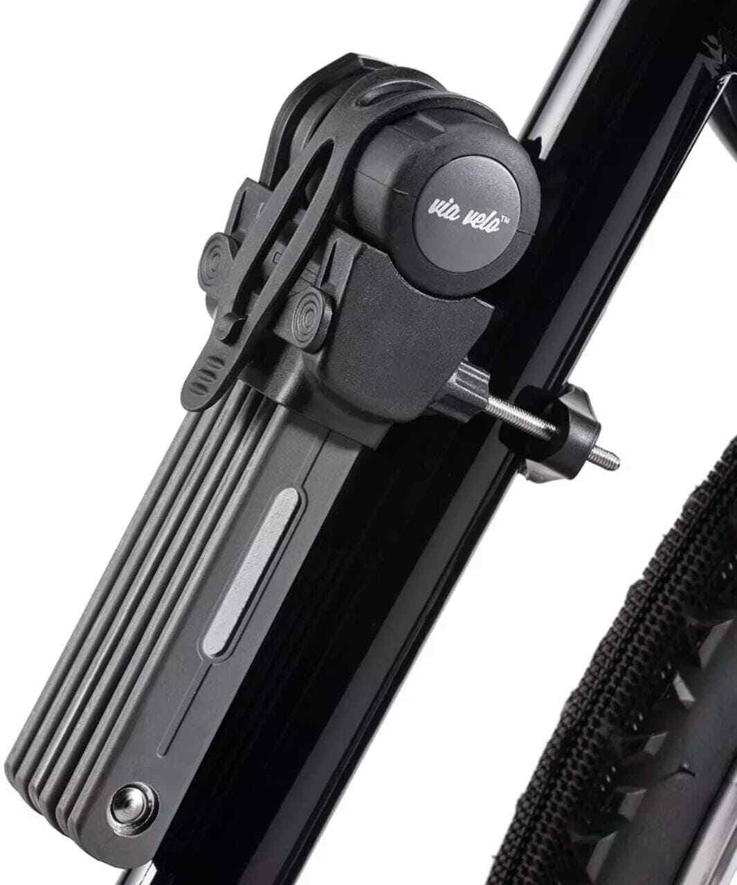 Bike Lock Folding Steel Joints W/ High Security Hardened Steel Metal Safety Tool