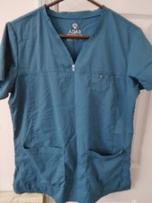 Adar Pro 3 Pocket Country Blue Scrub Top Size L