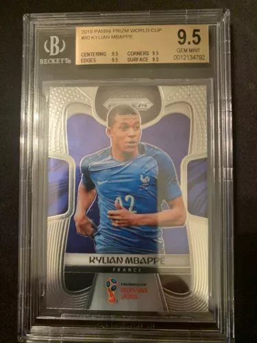 2018 Panini World Cup Kylian Mbappe Prizm Base #80 France BGS 9.5 True Gem Mint