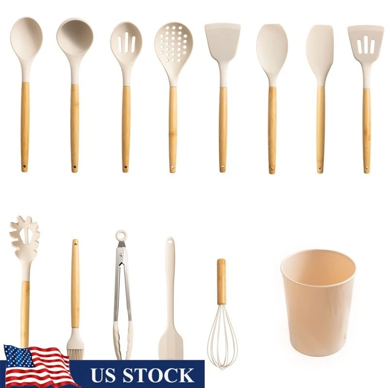 14pc Silicone Kitchen Utensil Set Heat Resistant Non Toxic Easy Clean Tools New