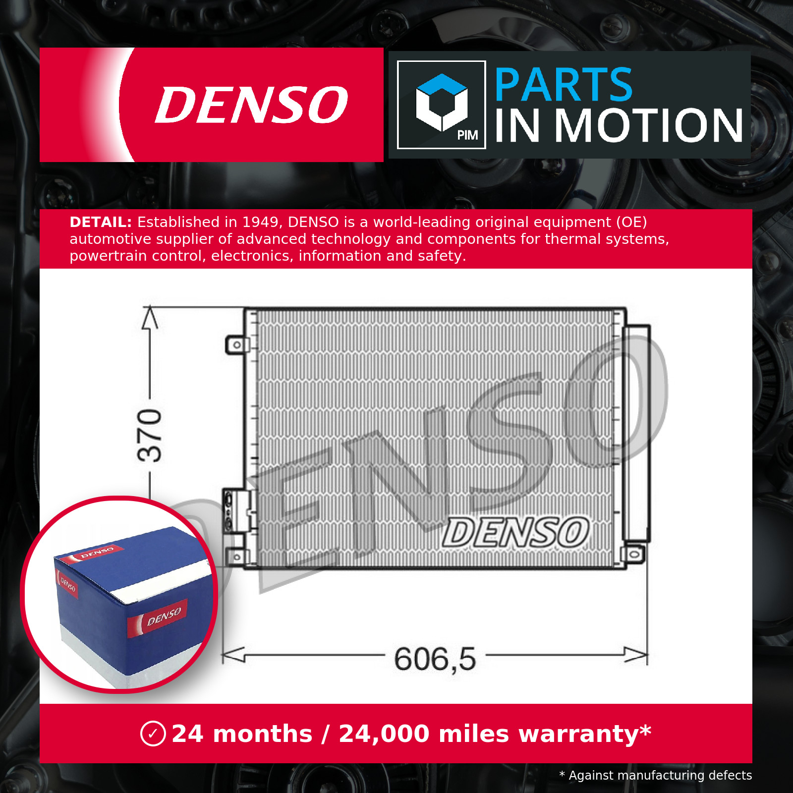 Air Con Condenser fits FIAT 500C 1.3D 2009 on AC Conditioning Denso 51786211 New - Image 3