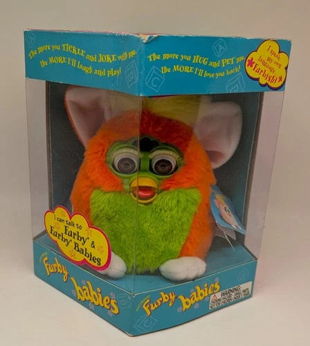 1999 Tiger Electronics Furby babies orange green cheetah blue purple NIB CHOICE