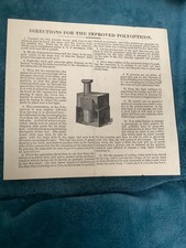 MAGIC LANTERN POLYOPTICON Directons Instructions Late 1800  s