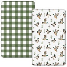 2 Pcs 24 in x 38 in Mallard Duck Infant Crib Sheets Set Mini Portable Crib Ne...