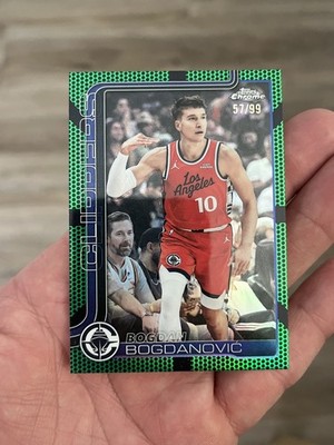 2025-26 Topps Chrome Update Bogdan Bogdanovic Green Basketball Refractor /99 SP!