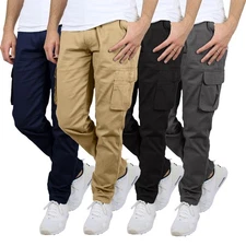 Men's Everyday Flex- Stretch Cotton Cargo Pants (Sizes- 30-44) – New & Free Ship