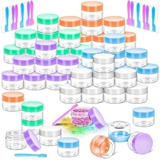 12 Pack 15g Clear Empty Plastic Sample Jars Cosmetic Travel Cream Containers