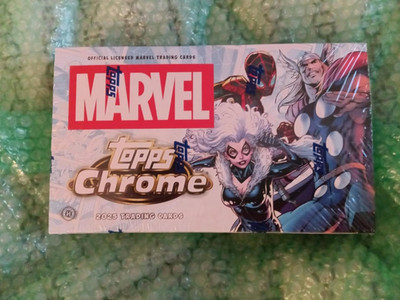 2025 topps chrome marvel hobby box factory sealed in hand