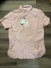 Denim  Flower Ricky Singh Pink Button Down Shirt Men's Medium Free Shipping