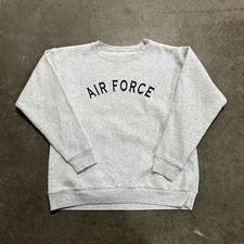 Vintage Air Force Crewneck Pullover Sweatshirt Gray Marled