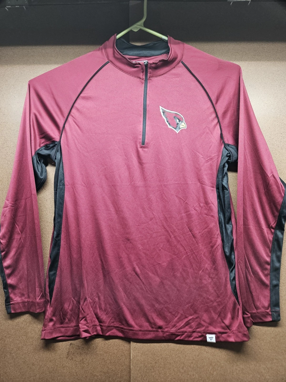 NFL Pro Line Fanatics ARIZONA CARDINALS 1/4 Zip Pullover Shirt Top Sz Lrg Red