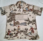MCM RARE 50-60's RALEIGH HABERDASHER by HATHAWAY "The Angler's Song" MED SHIRT