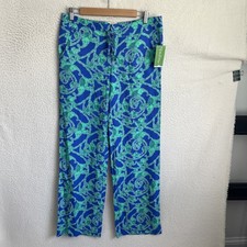 lilly pulitzer Elephant Print pants Women  s Small Green Blue