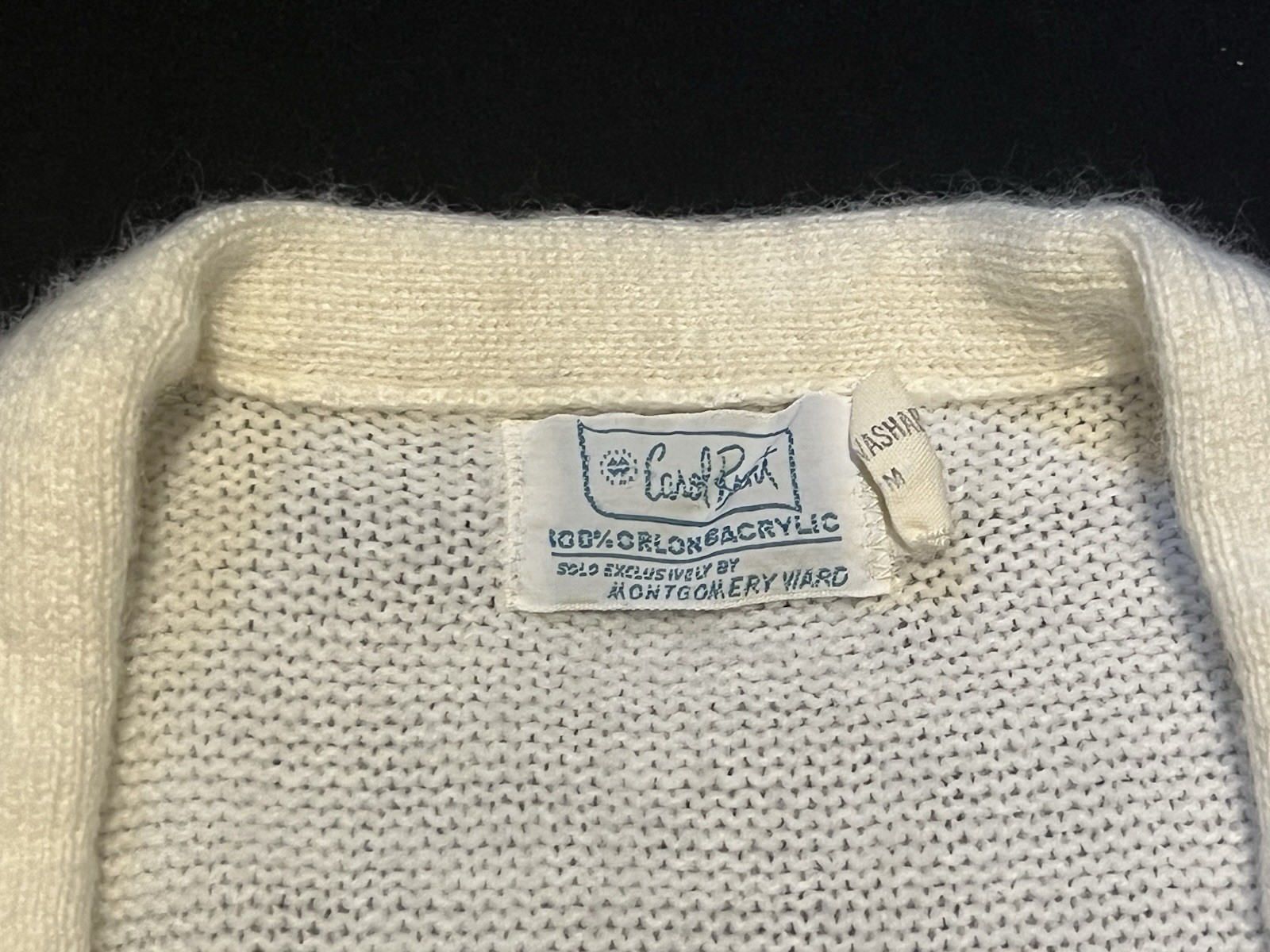 VINTAGE Carol Brent for Montgomery Ward Ivory Sweater Vest Medium