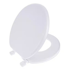 Round Soft Cushion Toilet Seat in White