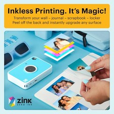 Kodak Printomatic+ Fotocamera Digitale Istantanea 10MP Con Led Rgb, Stampa Foto A Colori Su Carta Zink 2X3” – Blu - 4