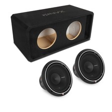 NVX NE102P Dual 10" Slot Ported 3/4" MDF Subwoofer Enclosure w/10" Car Subwoofer