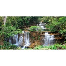 36x18 in Waterfall Aquarium Backdrop Green Plant Reptile Habitat Background
