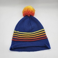 Wigwam 100 Virgin Wool 70s 80s VTG Ski Stocking Cap Hat Pom Pom Snowboarding