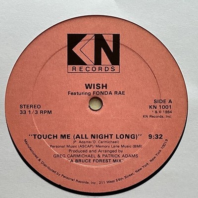 WISH Touch Me FONDA RAE rare KN1001 ex/vg+ 12  33 1/3rpm 1984 Private press N.Y.