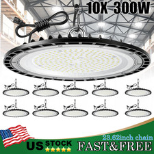 10 Pack 300W UFO Led High Bay Light Shop Industrial Commercial Factory Warehouse
