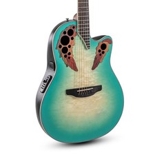 Ovation CE44X-9B Celebrity Elite Exotic Chitarra Elettroacustica, Verde Menta NUOVO