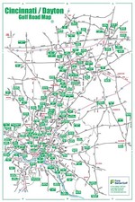 Golf Road Map - Cincinnati / Dayton. - Golf Travel Map - Golf Planner
