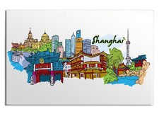 Fridge Magnet Shanghai Oriental Pearl Tower The Bund Garden Disney Resort Museum
