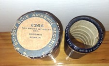 EDISON BLUE AMBEROL  CYLINDER RECORD #2366 YOU BROKE MY HEART - MANUEL ROMAIN