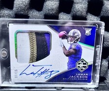 🔥 2018 Panini Limited Rookie Patch Auto Lamar Jackson Spotlight Gold /15 Ravens
