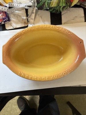 Vintage rustikale französische Terrine Schale Ofen tiefe Backform ''L'Heritage du Gout''