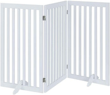 36  H Free Standing Pet Gate for Dog Cat, Tall Wooden Gates for Doorway, Stairs,